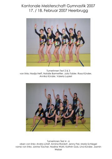 Rangliste Kantonalmeisterschaft 2007 in Heerbrugg