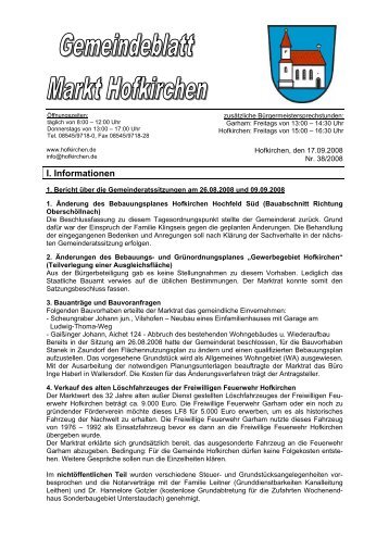 I. Informationen - in Hofkirchen