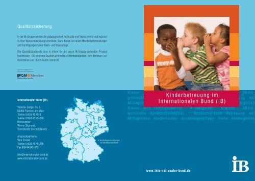 Flyer zur Kinderbetreuung im IB - Internationaler Bund