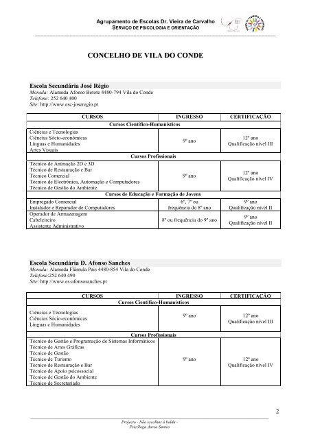 AGRUPAMENTO DE ESCOLAS DR - Instituto Superior da Maia