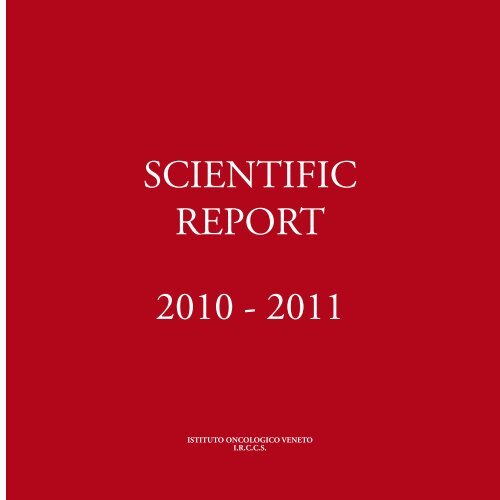 SCIENTIFIC REPORT 2010 - 2011 - IOV