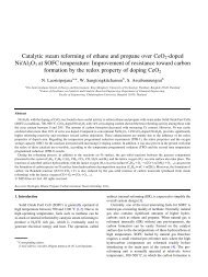 Catalytic steam reforming of ethane and propane over ... - ThaiScience