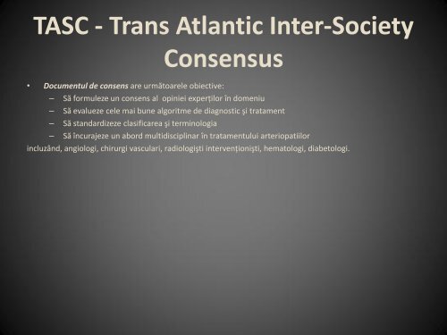 Arteriopatia periferica - TASC COnsensus