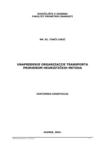 unapređenje organizacije transporta primjenom heurističkih metoda