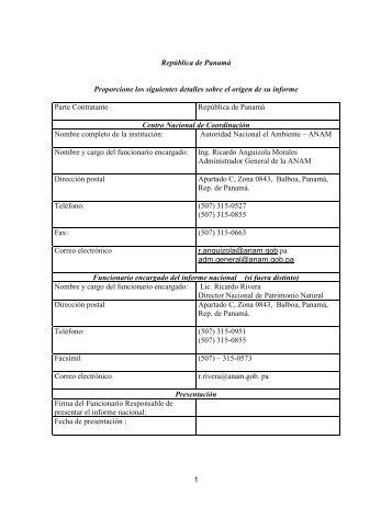 CBD Thematic Report on Forest Ecosytems - Panama (Spanish ...