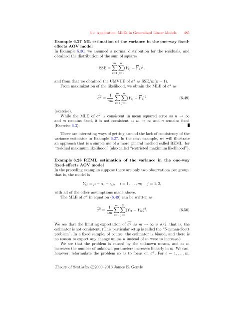 Theory of Statistics - George Mason University