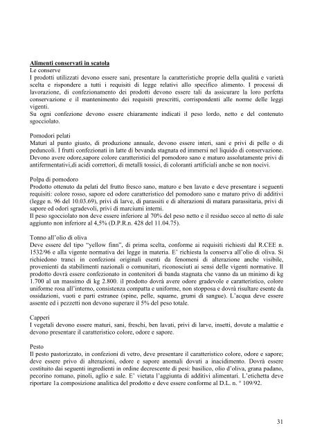 Capitolato Mensa Scolastica 2007/2012 - Comune di Impruneta