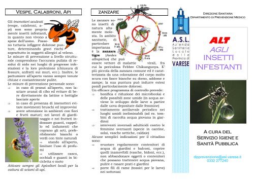 INSETTI INFESTANTI - ASL Varese