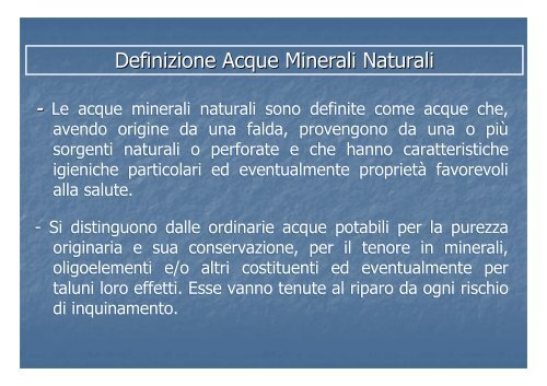 Dada: "Imbottigliamento acque minerali" - Corso di Perfezionamento