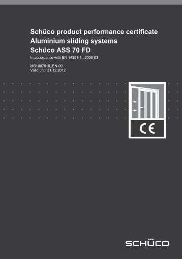 Schüco product performance certificate Aluminium ... - ClearView