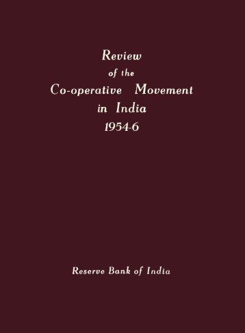 Title : Review of The Co-Operative Movement in India 1954-56