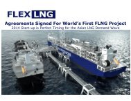 Agreements Signed For World's First FLNG Project - FLEX LNG