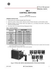 SB-1 Renewal Parts Bulletin - GE Digital Energy