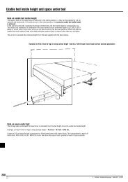 E Usable bed inside height and space under bed - Hülsta