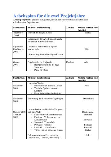 Arbeitsplan - Jcse.de