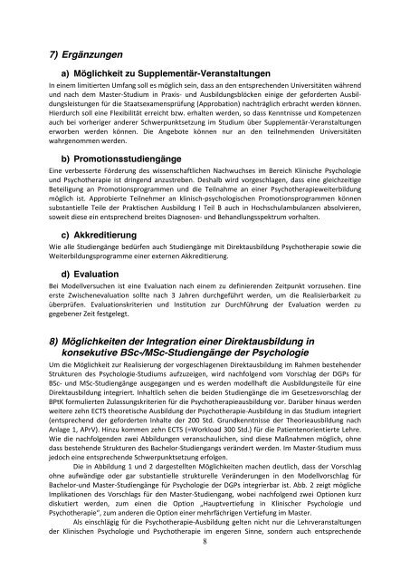 Modellvorschlag Direktausbildung Psychotherapie - Klinische ...