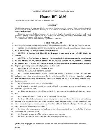 House Bill 2656 - Oregon State Legislature