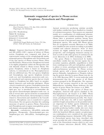 Systematic reappraisal of species in Phoma section ... - Mycologia