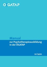 Manual zur Psychotherapieausbildung in der ÖGATAP