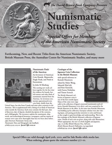 Numismatic Studies - Oxbow Books