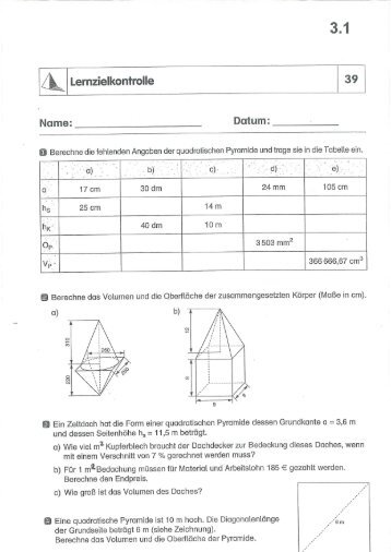 Lernzielkontrolle - Schule Rain