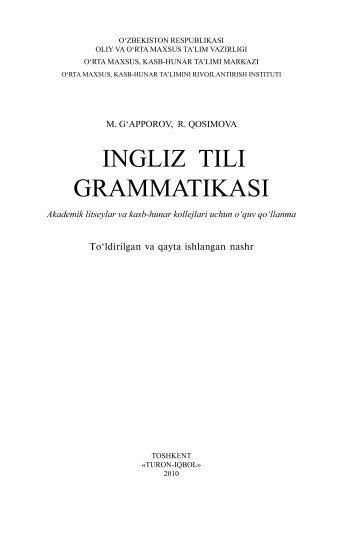 INGLIZ TILI GRAMMATIKASI - Saytga o`tish