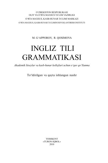 INGLIZ TILI GRAMMATIKASI - Saytga o`tish