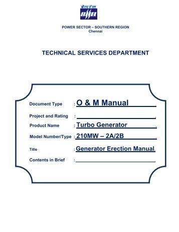 bhel generator manual Bhel training report.