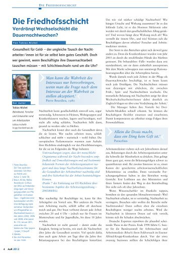 Page 1 4 AuK 2012 DIE FRIEDHOFSSCHICHT Nachtarbeit kann ...