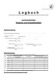 Logbuch FA Hygiene und Umweltmedizin [PDF] - Ärztekammer Berlin