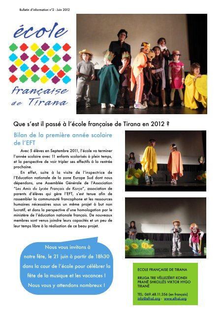Newsletter 2_EFT_Juin 2012.pdf - Ecole Française de Tirana