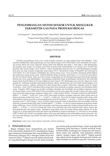 PENGEMBANGAN SISTEM SENSOR UNTUK ... - Insentif RISTEK