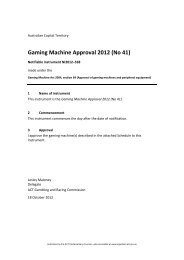 Gaming Machine Approval 2012 (No 41) - ACT Legislation Register