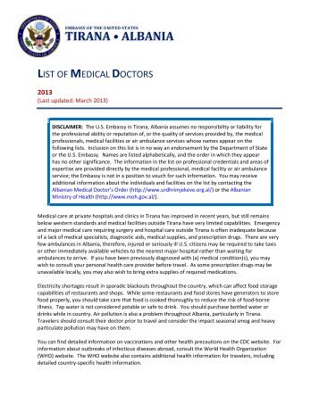 List of Medical Doctors