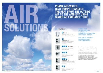 prana air-water heat pumps transfer the heat from the outside air to ...