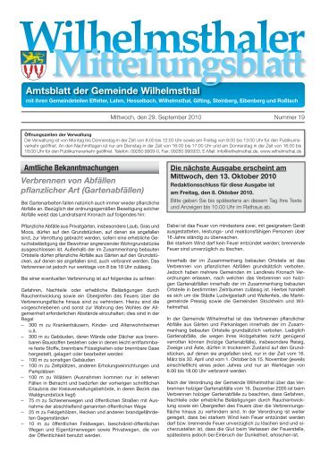 Amtsblatt der Gemeinde Wilhelmsthal