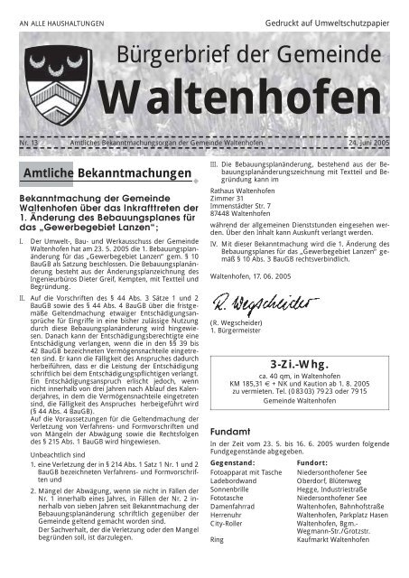 Bürgerbrief 2005/13 (560 Kb) (0 bytes) - Waltenhofen