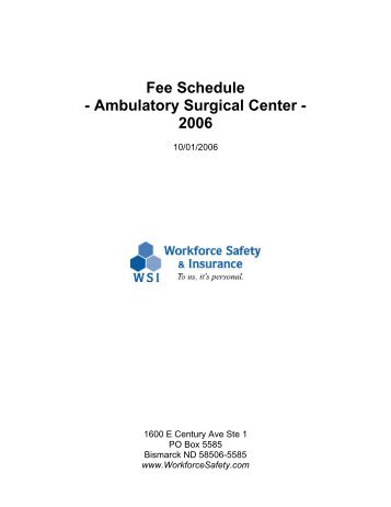 Fee Schedule - Workforce Safety & Insurance