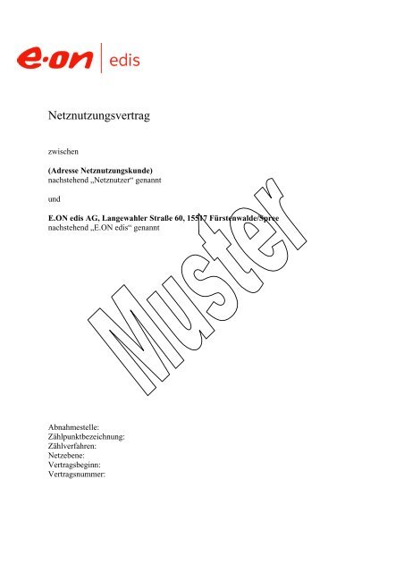 Netznutzungsvertrag (PDF, 108KB) - E.ON Edis