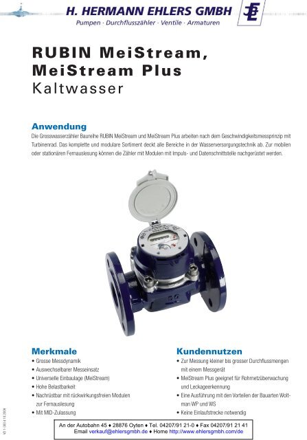 Datenblatt - Hermann Ehlers GmbH