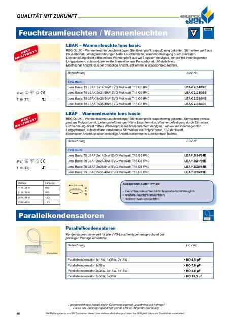 Licht – Kernprogramm - Euro Unitech