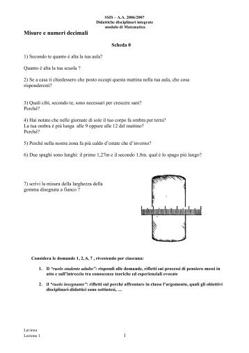 Fogli di lavoro - Cartesio.dima.unige.it