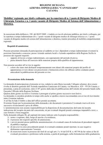 BANDO DI MOBILITA' REGIONALE DIRIG.MEDICI - Azienda ...