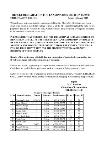 Tikonia,Haldwani - Hiltron CALC