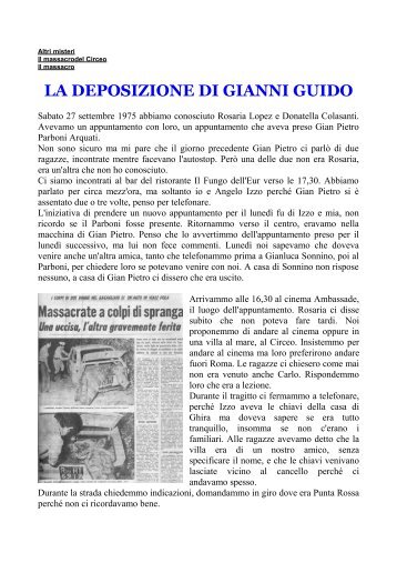 la confessione di gianni guido - Misteri d'Italia