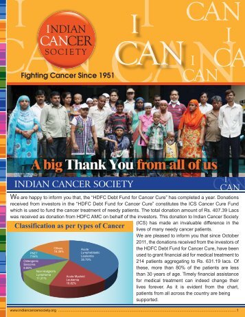 Classification as per types of Cancer INDIAN CANCER SOCIETY