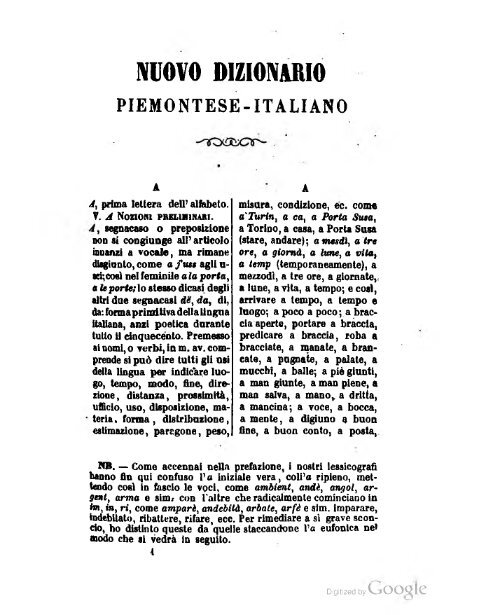 Nuovo dizionario piemontese-italiano ragionato e ... - Piemunteis.it