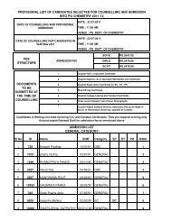 Chemistry Selection List - Ravenshaw University