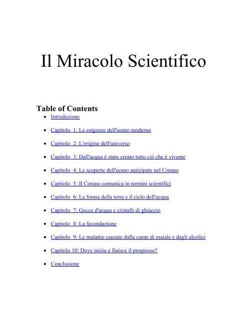 Il Miracolo Scientifico - Teachislam.com