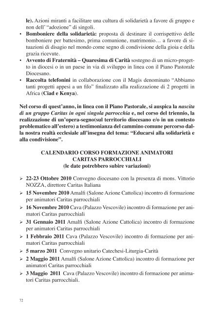 Programma Pastorale 2010 - Amalfi - Cava De' Tirreni